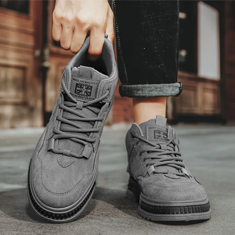 

Мужские повседневные ботильоны, новинка 2025, высокие кроссовки, уличная прогулочная обувь для мужчин, нескользящие ботинки на платформе, Zapatillas Hombre