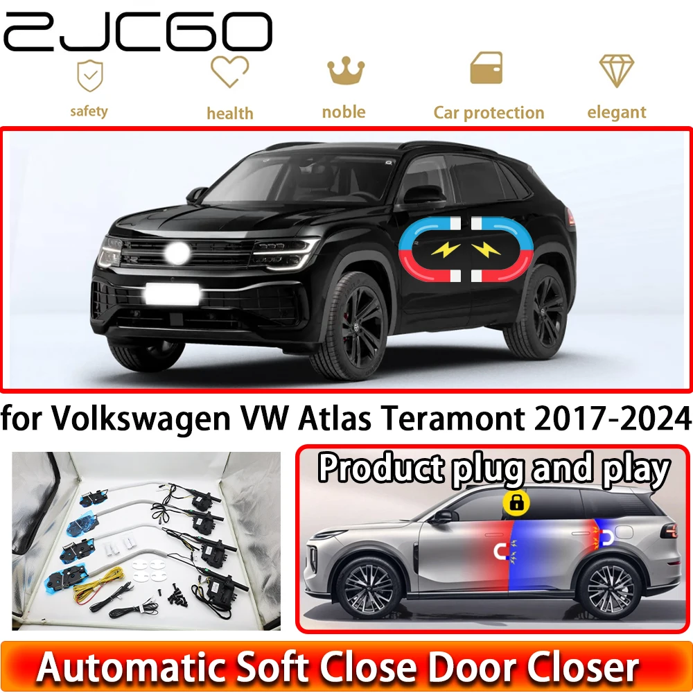 for Volkswagen VW Atlas Teramont 2017-2024 Soft Close Door Kit Power Closing Latch System Auto Pull Door Easy Close Plug & Play