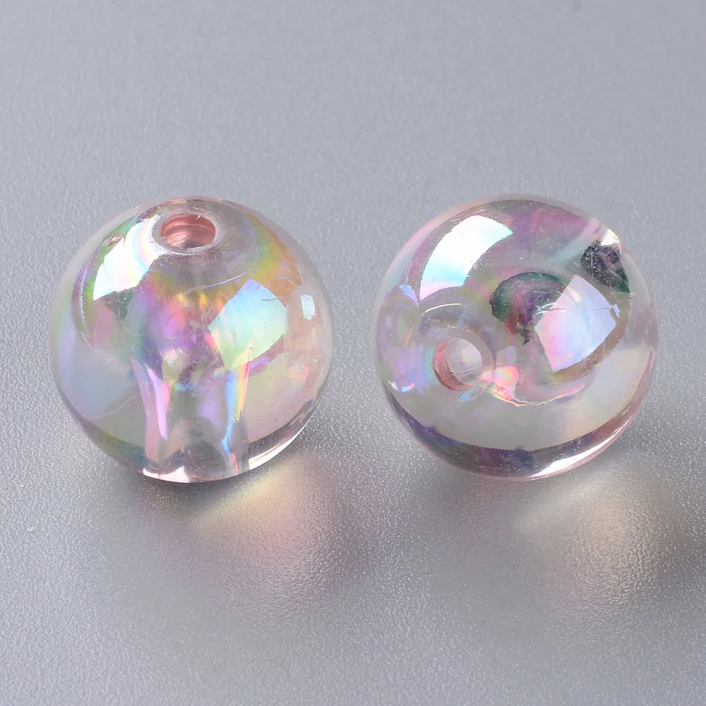 PandaHall 220 Stück AB-beschichtete transparente Acryl-Rundperlen, 16mm Mehrfarbige Schillernde Oberfläche für DIY Armband Schmuck Basteln – Detail 13