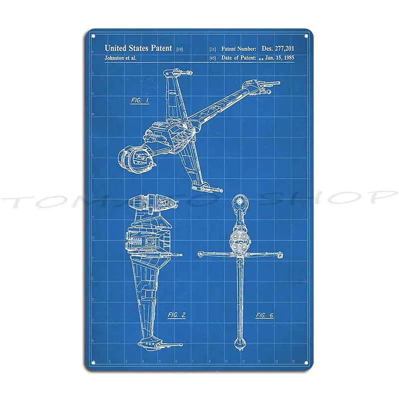 Wing Blue Print Metal Gear Solid Rex Interstellar Blueprints  Metal Sign Cinema Bar Decoration Character  Tin Sign Poster
