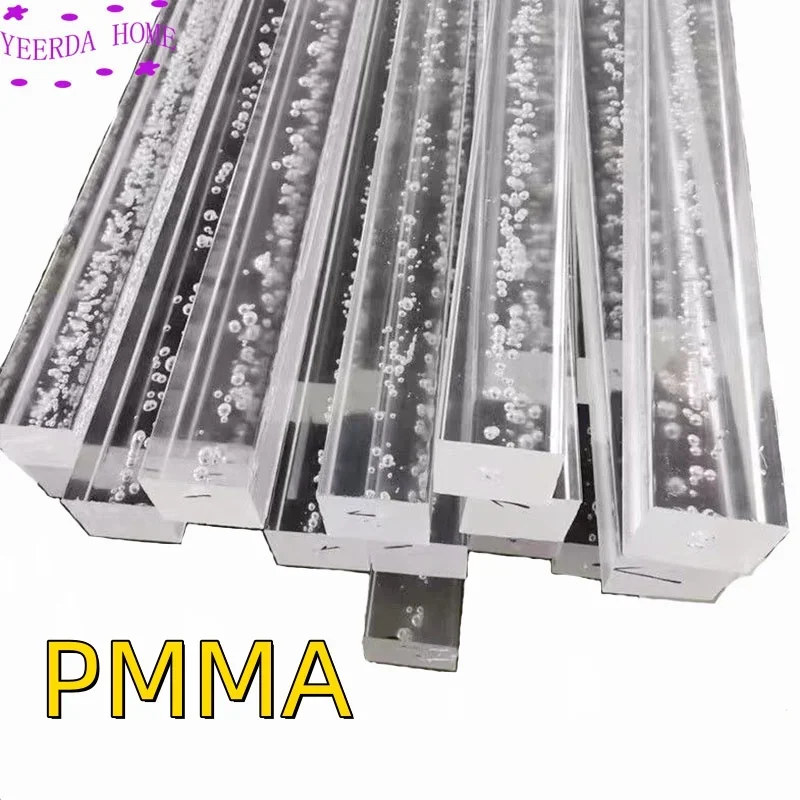 

Acrylic bubble square rod High transparency PMMA light guiding square column with bubbles DIY