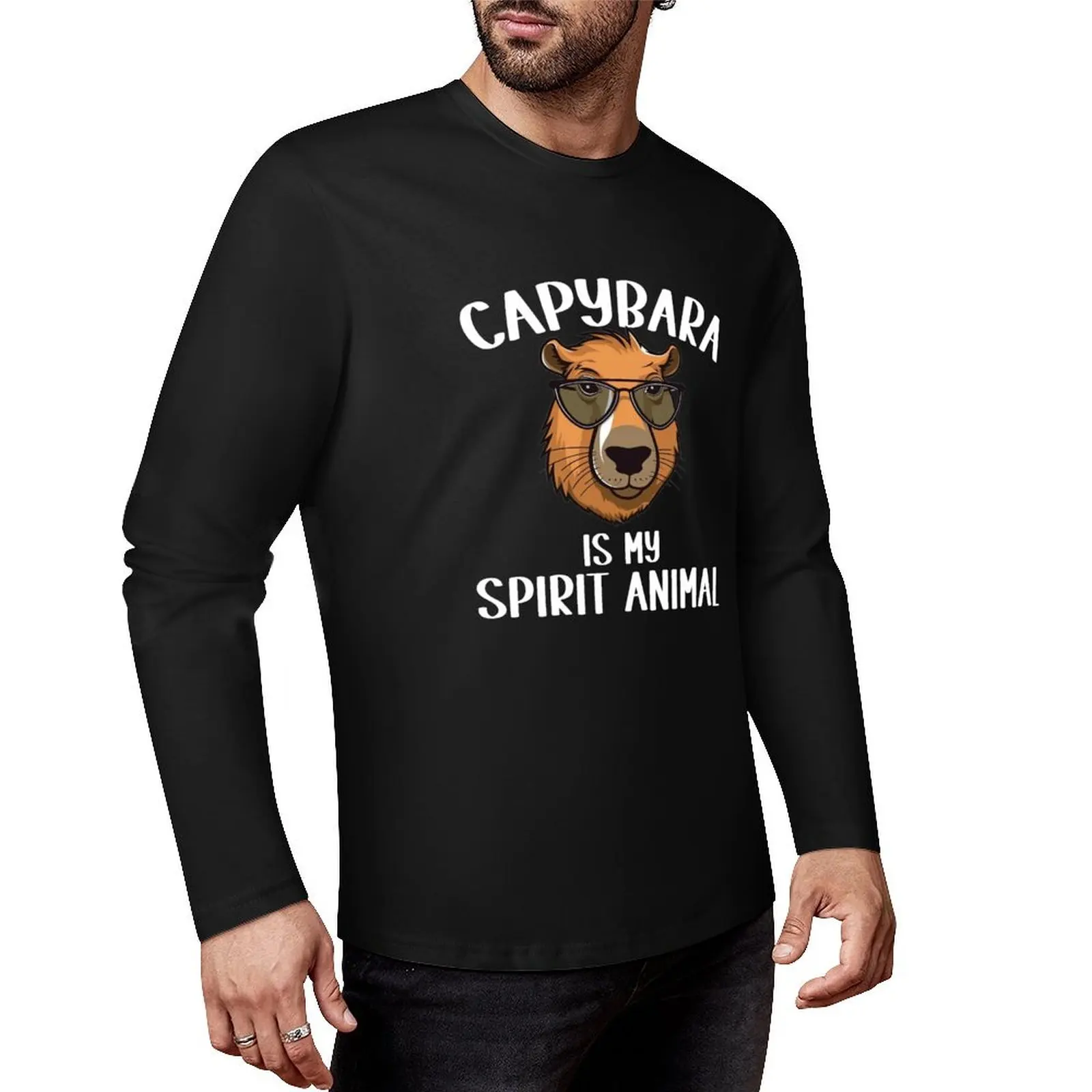 

Capybara Is My Spirit Animal Long T-Shirt graphic t shirts sweat shirt quick-drying t-shirt men clothes