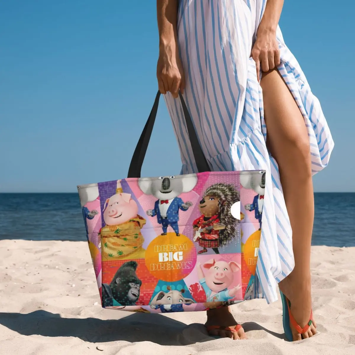 

Sing Beach Tote Bag Sport Gym Yoga Duffle Large Tote Bag Women Travel Bag Fitness bag