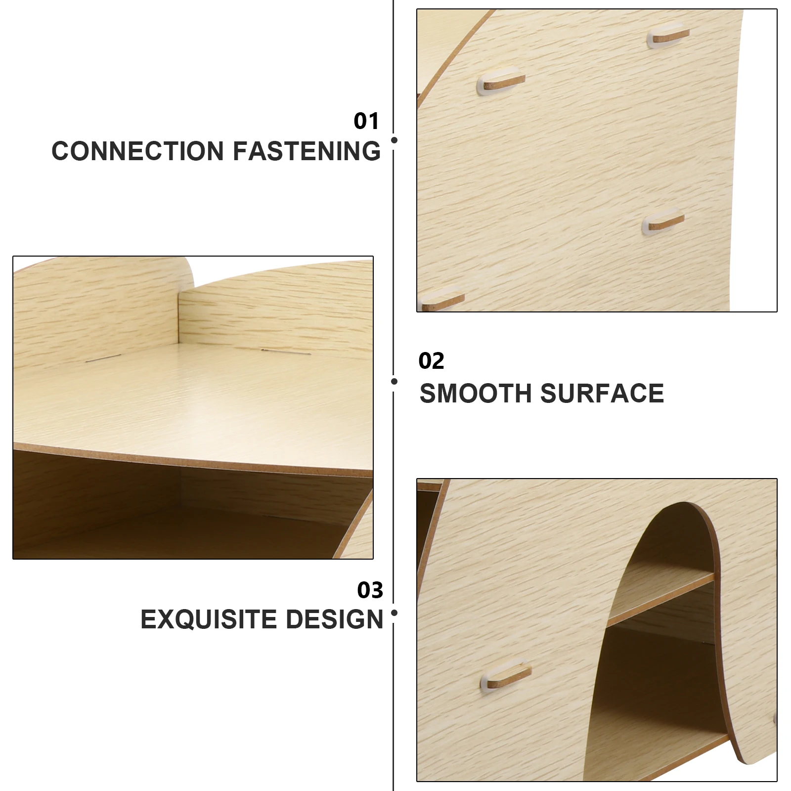 

Storage Box Office Supplies Organizer Wooden Shelves Multi-Layer Desktop Bookshelf