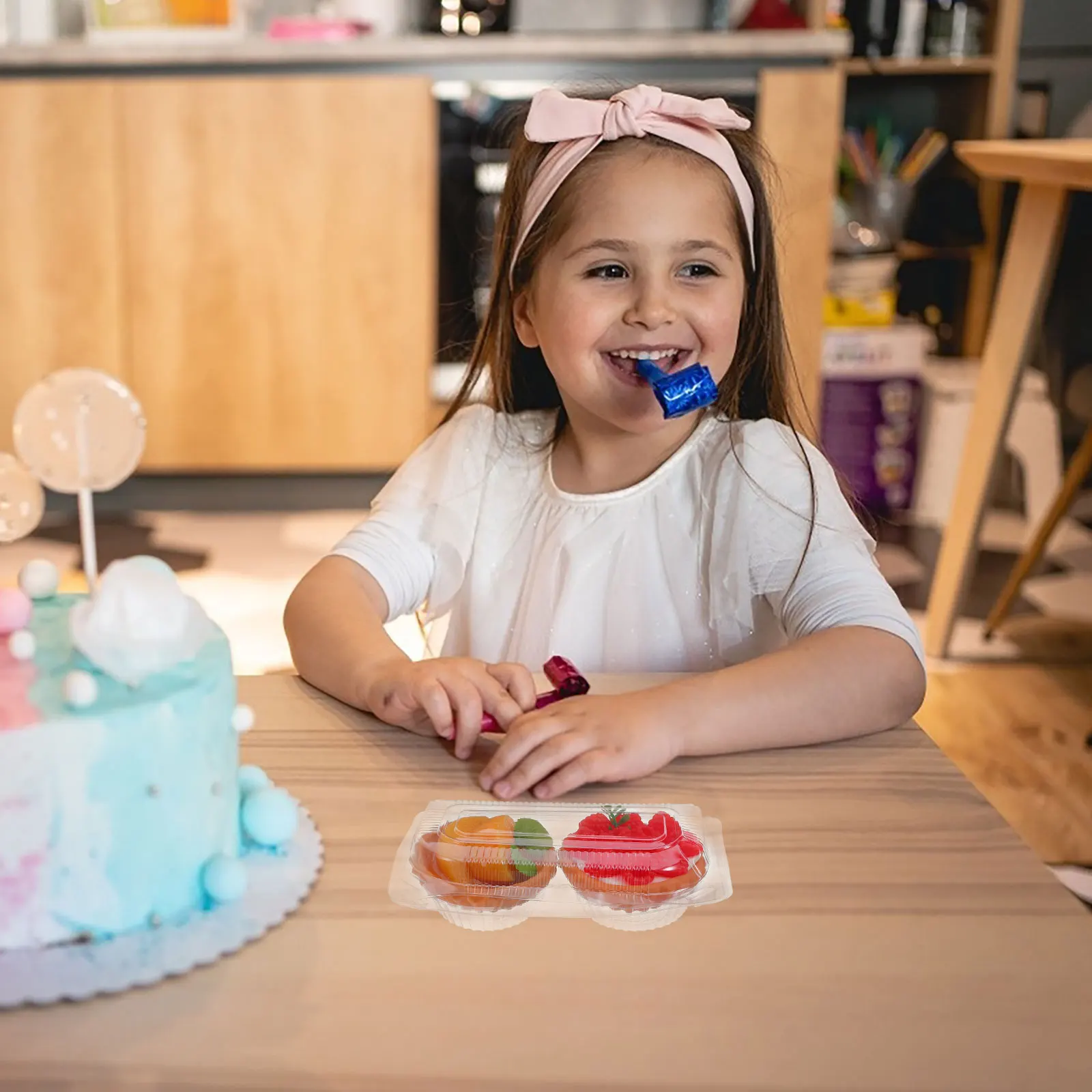 

100 Pcs Egg Tart Packaging Box Bakery Take Out Containers Mini Cake Cases Dessert Boxes Cover Cookies Transparent Takeaway