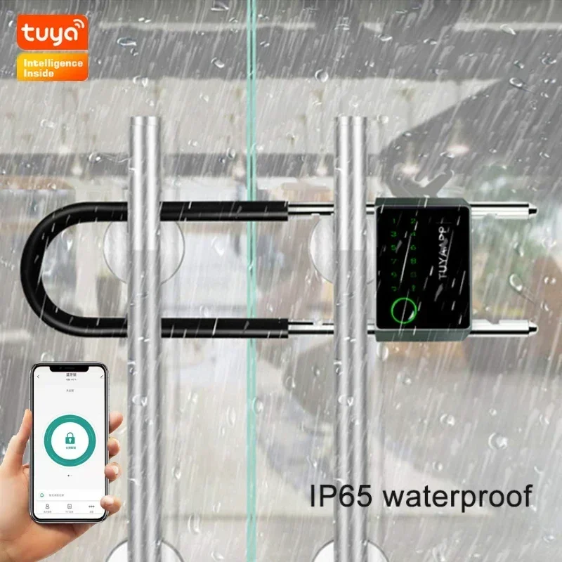 

Tuya Smart Door Locker Glass Door U-shaped Lock Biometric Fingerprint Lock Password IC Card APP Remote Unlocking Electric Locks