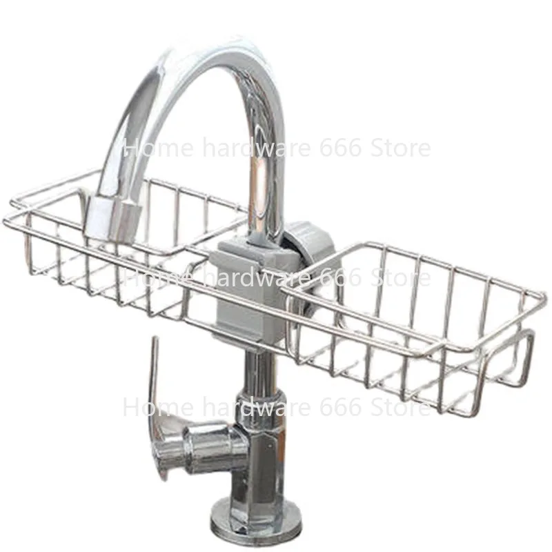 Kitchen Stainless Steel Sink Drain Rack Sponge Storage Faucet Holder Soap Drainer Towel Rack Shelf Organizer Kitchen Accessories