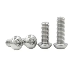 10pcs UNC 10#-24 1/4-20 US Coarse Thread 304 A2-70 stainless steel Allen Hex Hexagon Socket Button Head Round Screw Bolt ISO7380