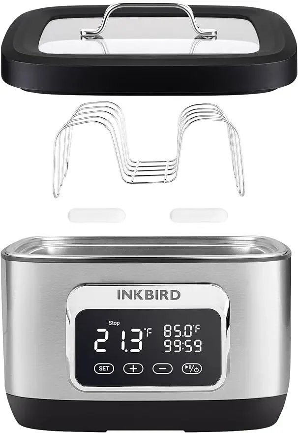 Inkbird-Wi-Fi Sous Vide Water Oven with Rack Divider, 700W, 3D Electromagnetic  Circulation Rapid Heating, 700W