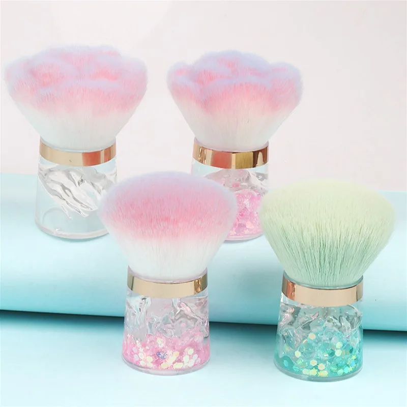 Nail Art Mushroom Rose Head Brush Remove Nail Dust Brush Polish Powder Cleaning Tool Beauty Makeup Brushes Manicure Accessories