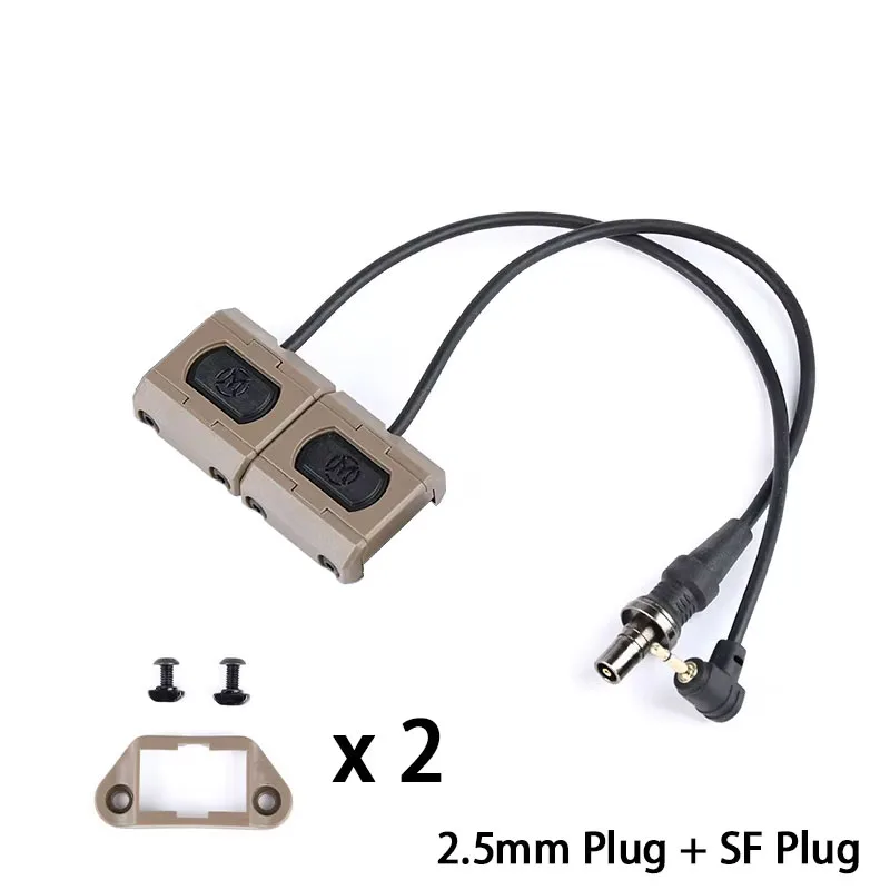 WADSN Tactical Remote Dual Pressure Switch For M300 M600 Light Airsoft DBAL PEQ15 Fit M Keymod  Picatinny