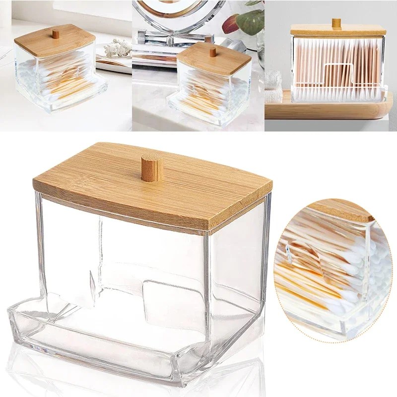 Cotton Swab Storage Box Toothpick Storage Box Makeup Pen Storage Organizers Transparent Dustproof Box Home Organization