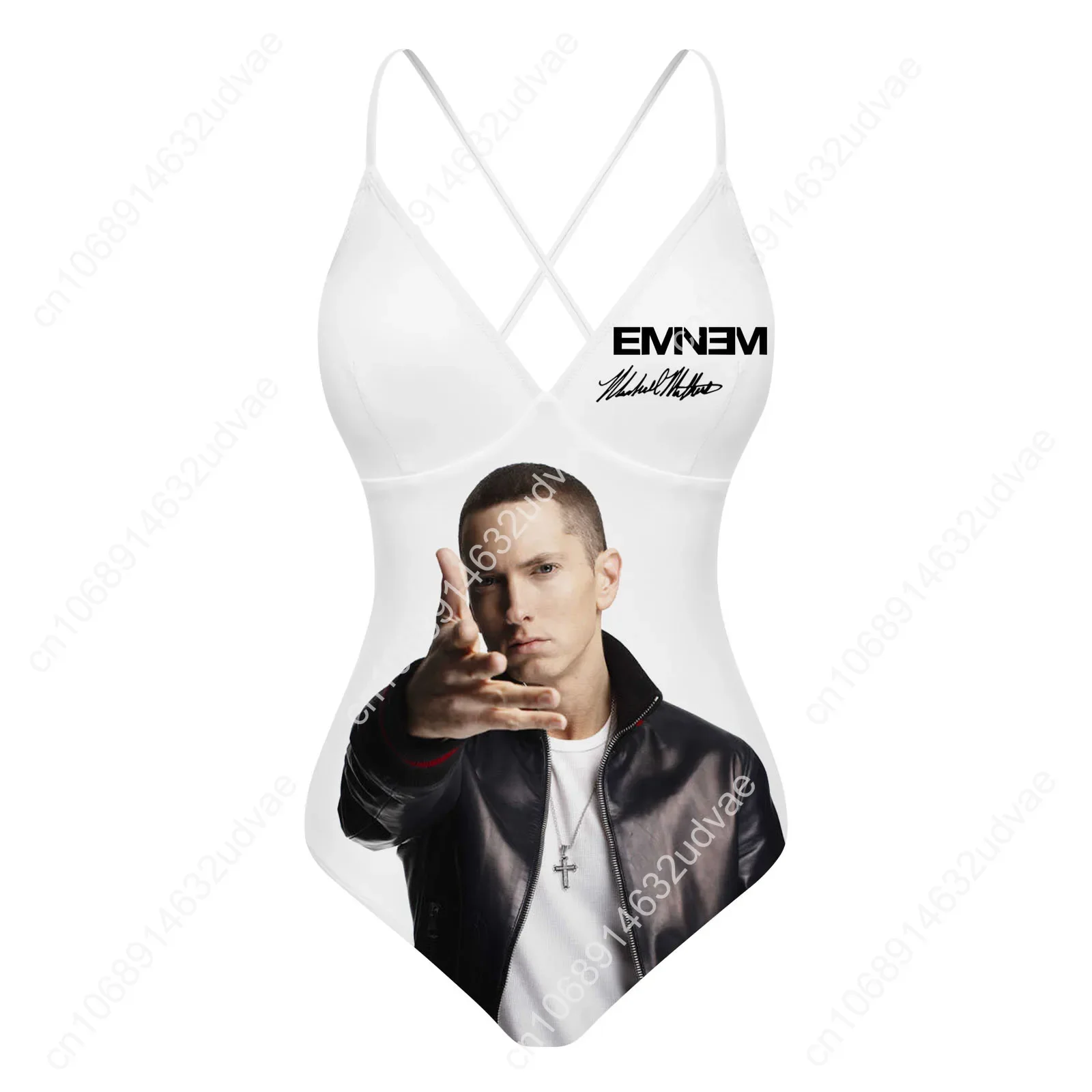 ملابس سباحة نسائية من إيمينيم بتصميم رقبة على شكل V وظهر مكشوف، بيكيني مخصص لحفلات حمام السباحة، ملابس شاطئ مصنوعة حسب الطلب