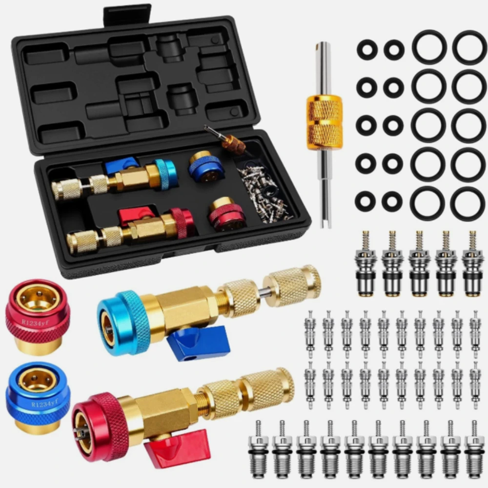 R134A Valve Core Quick Remover Installer High / Low Pressure Valve Core Remover Tool for Refrigerant Air Conditioner