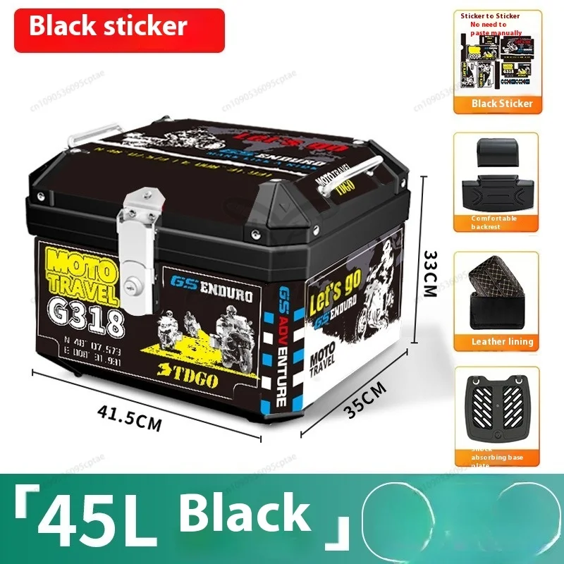 

36L 45L задняя коробка 오토바이 리어 quest Аксессуары для мотоциклов Abs Box Большой багажник мотоцикла Водонепроницаемая сумка для мотоцикла Аксессуары для велосипеда