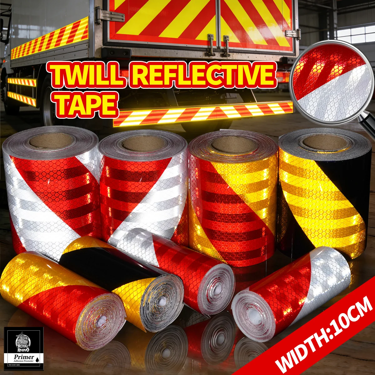High Visibility Twill Reflective Tapes PET Material 10cmX1/3/5/10M Safety Warning Tapes Waterproof Self-adhesive For Cars DIY