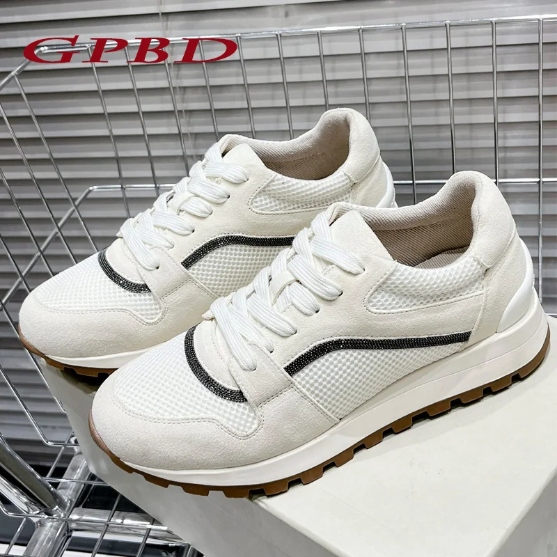 

GPBD Best Quality Real Leather Sport Shoes For Women Designer Ladies Sneakers Casual Fashion Outdoor Jogging Women Running Shoes