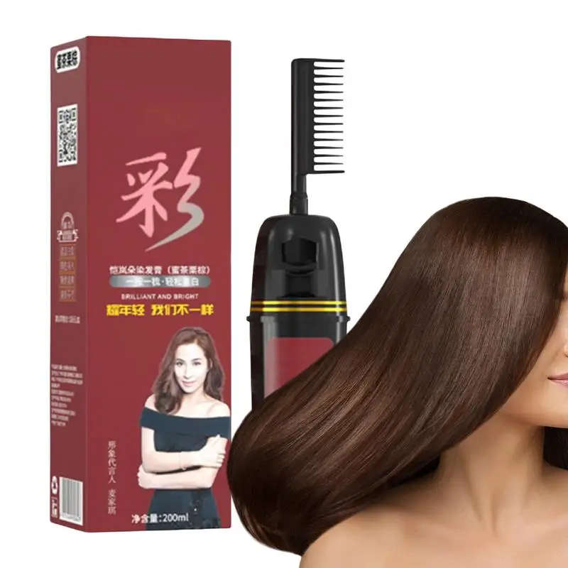 Plant Hair Dye With Comb Hair Color Kit With Natural Plant Extracts Long-Lasting And Innovative Hair Coloring Cream With Comb