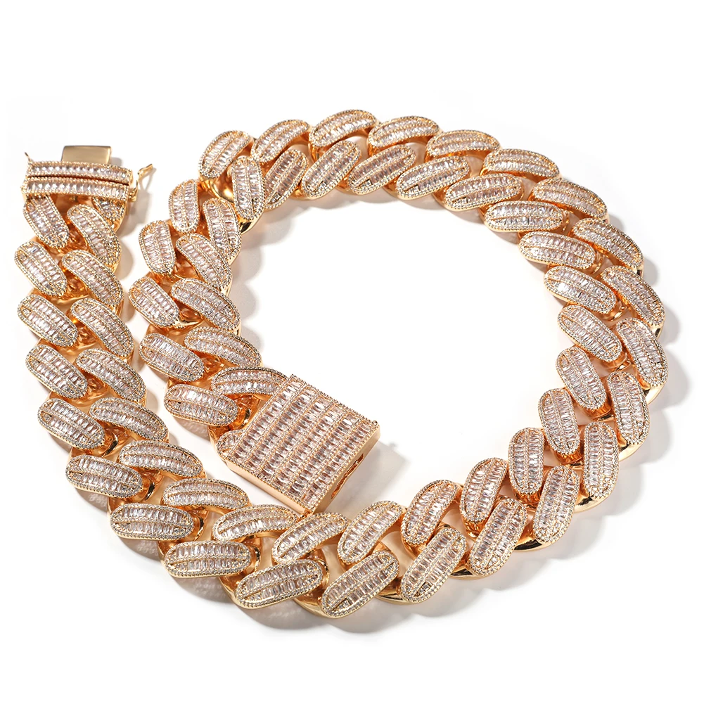 

UWIN 40 мм Baguettecz тяжелая кубинская цепочка в Майами, ожерелье со льдом, паве, ожерелья с кубическим цирконом, ювелирные изделия в стиле рэпер, хип-хоп