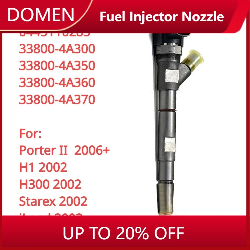 

33800-4A300 33800-4A350 338004A370 New Diesel Fuel Injector 0445110185 0445110283 For Hyundai Porter II 2006+ H1 H300 STAREX