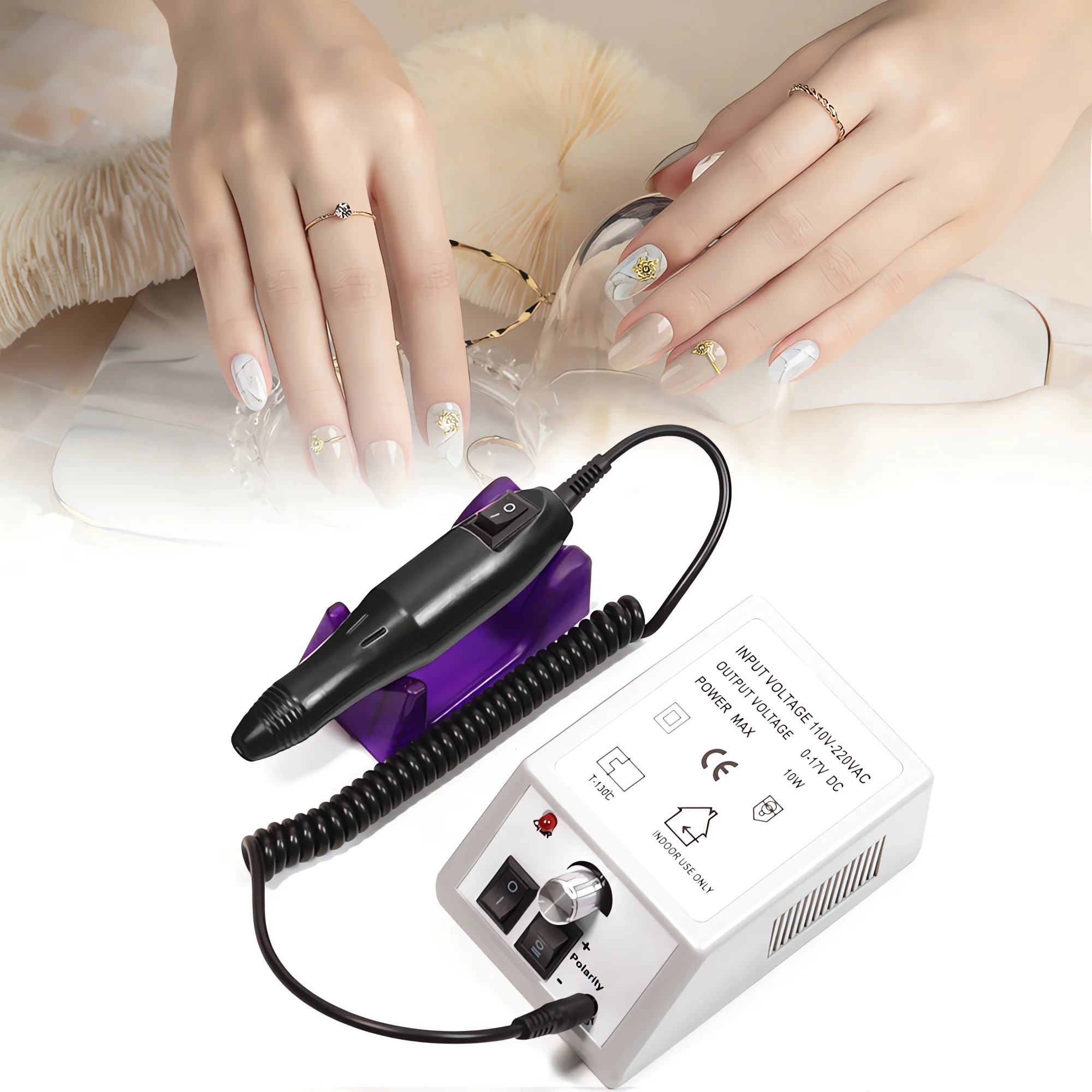 20000 RPM Electric Manicure Drill Milling Cutters Set with Electric Nail Sander Machine,Efficiently Remove Polish and Cuticle