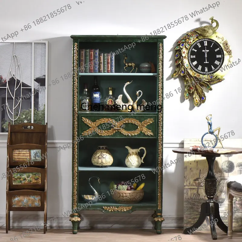 

American file cabinet study malachite green retro storage storage decorative cabinet multi-functional bookshelf
