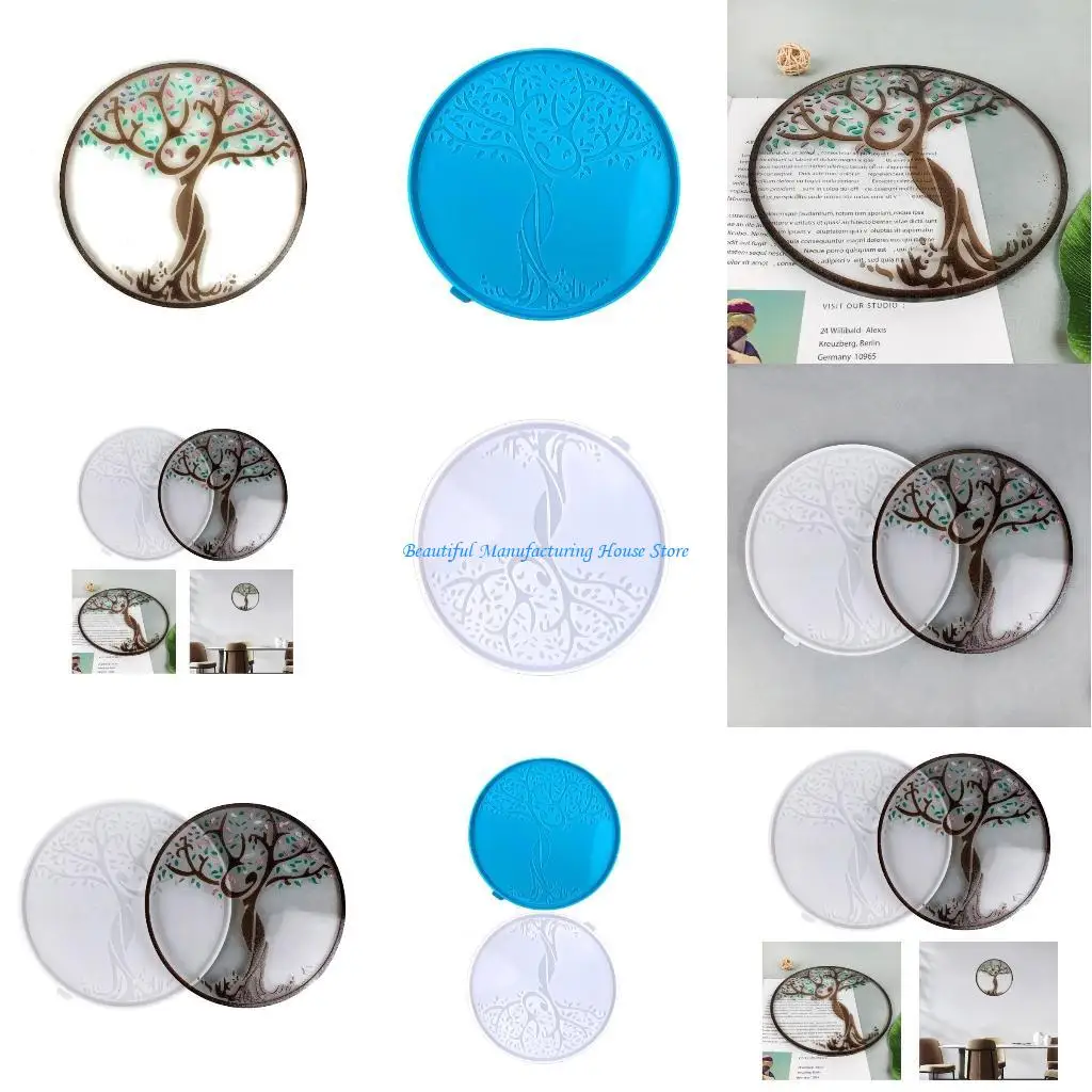 E56A Silicone Molds tree Shaped Resin Molds Statue Making Epoxy Casting Moulds for Wall Hanging Door Decoration