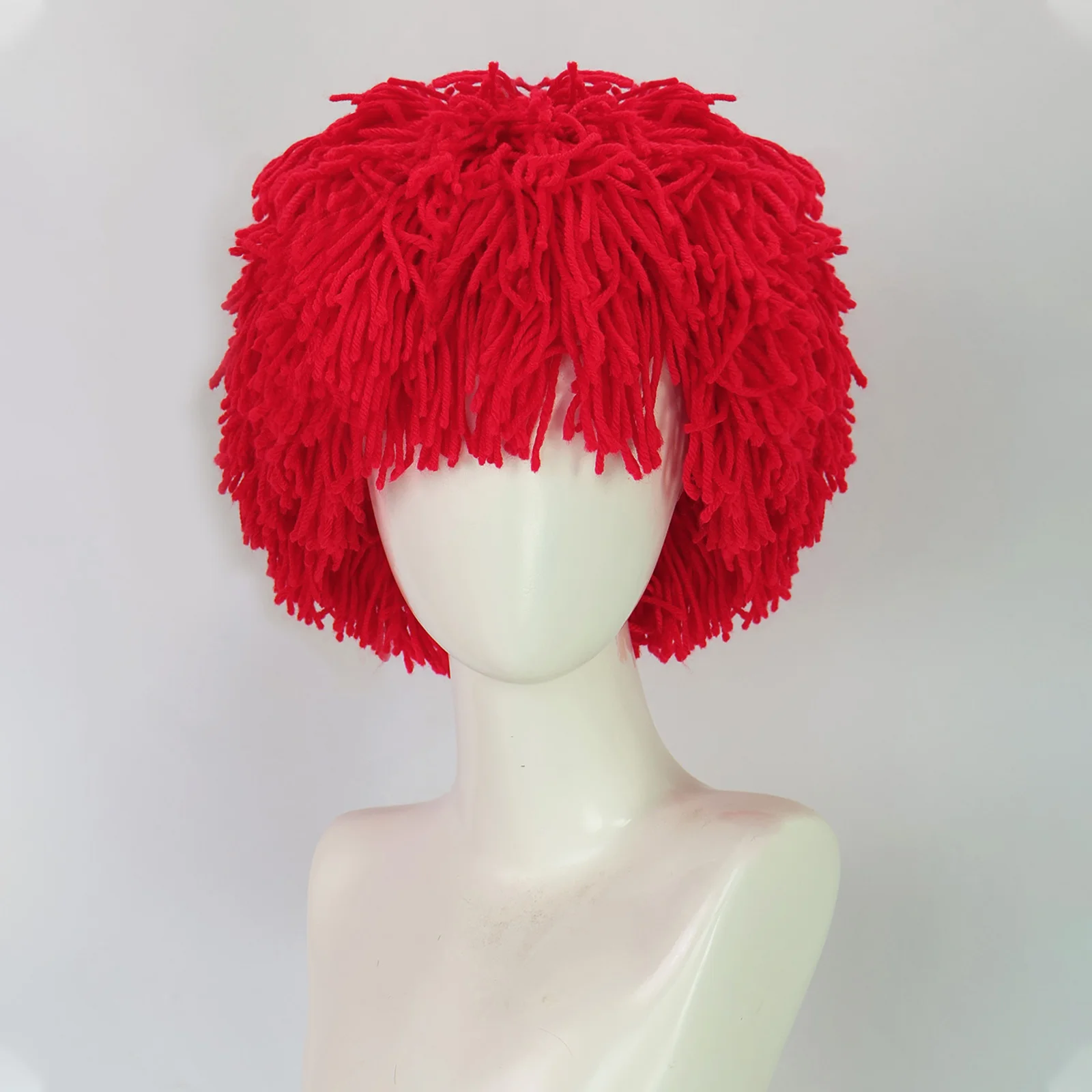 

Synthetic Short Red Party Wig, Plush Wig, Unisex, Suitable For Parties And Gatherings