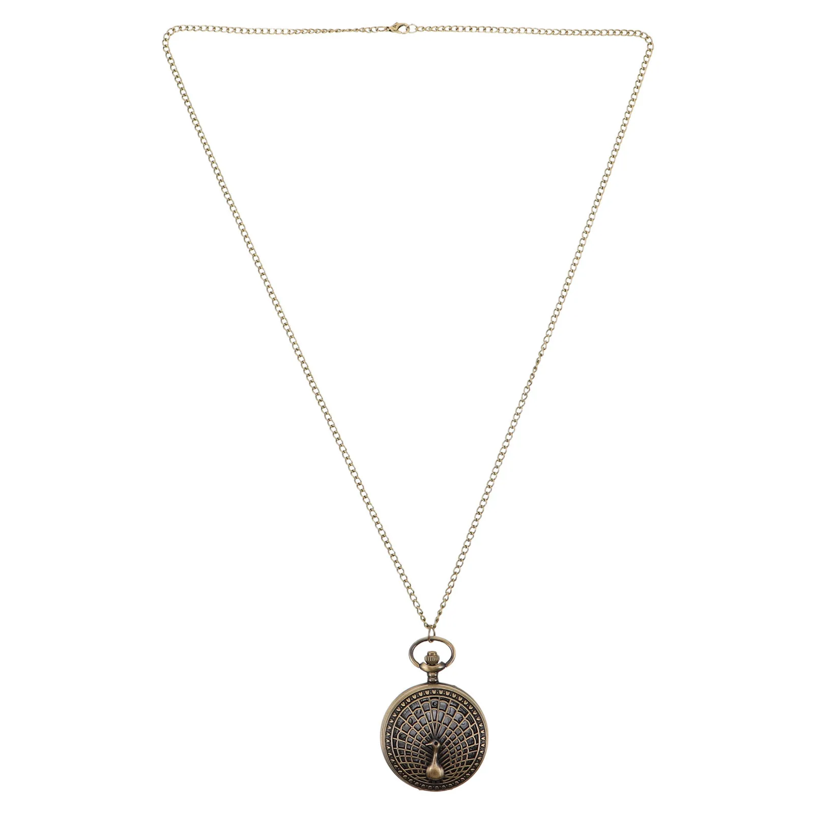 

Pocket Watch Necklace Vintage Hollow Design Flipping Cover Retro Pendant for Women Sweater Decoration Steampunk Pocket Watch