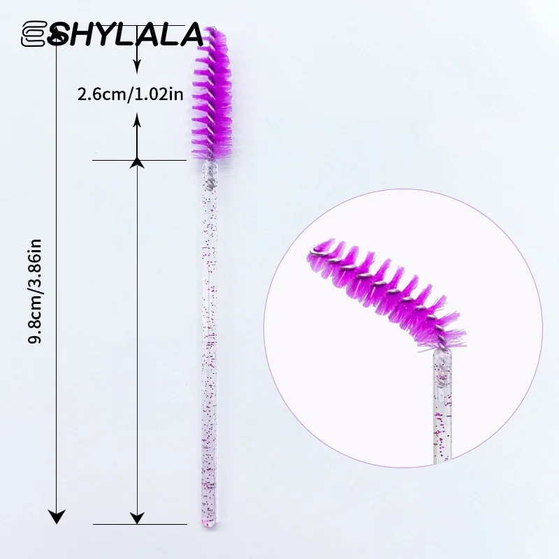 Peine desechable de cristal para pestañas, 50/100 Uds., extensión de pestañas, varitas para rímel, maquillaje profesional, herramienta de belleza