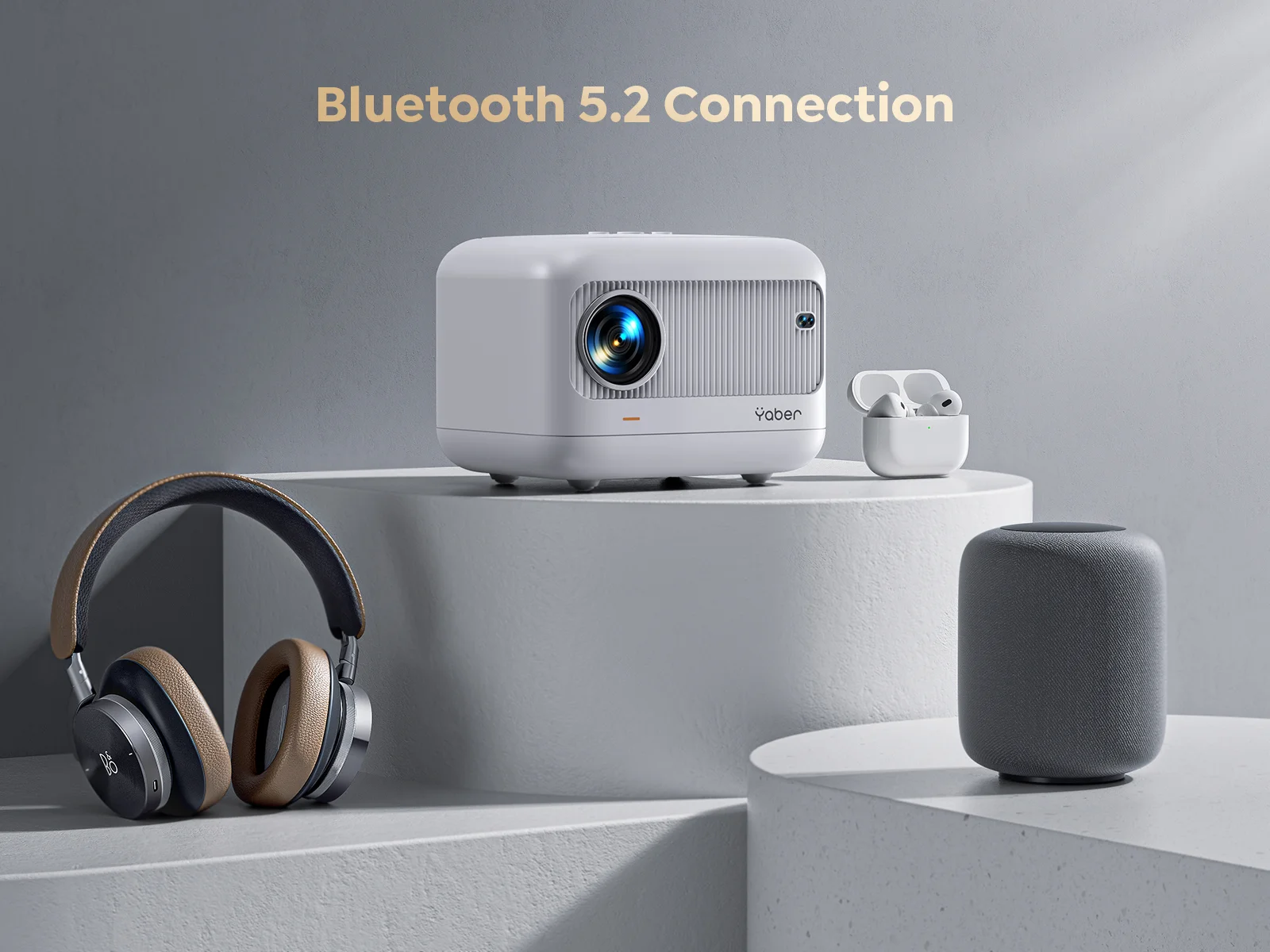 MINI projektor projektor Bluetooth WiFi 9500 lumenów 720P obsługuje 1080p wideo do kina domowego na zewnątrz Android YABER L1
