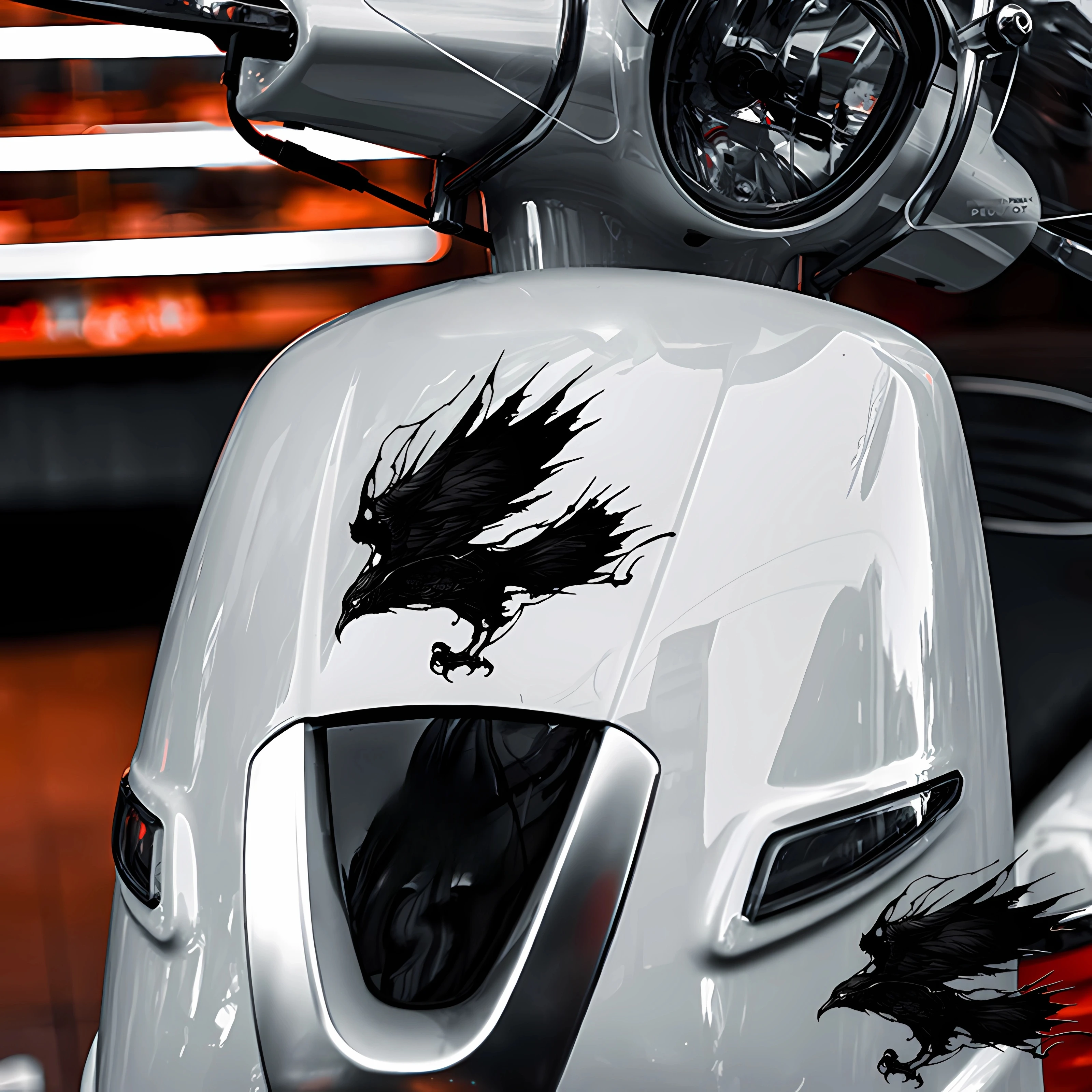 Raven Motorcycle Stickers Front Cowl Fuel Tank Side Fairings Fender Helmet Decoration Vinyl Decals Animal Motorcycle Accessories - Image 2