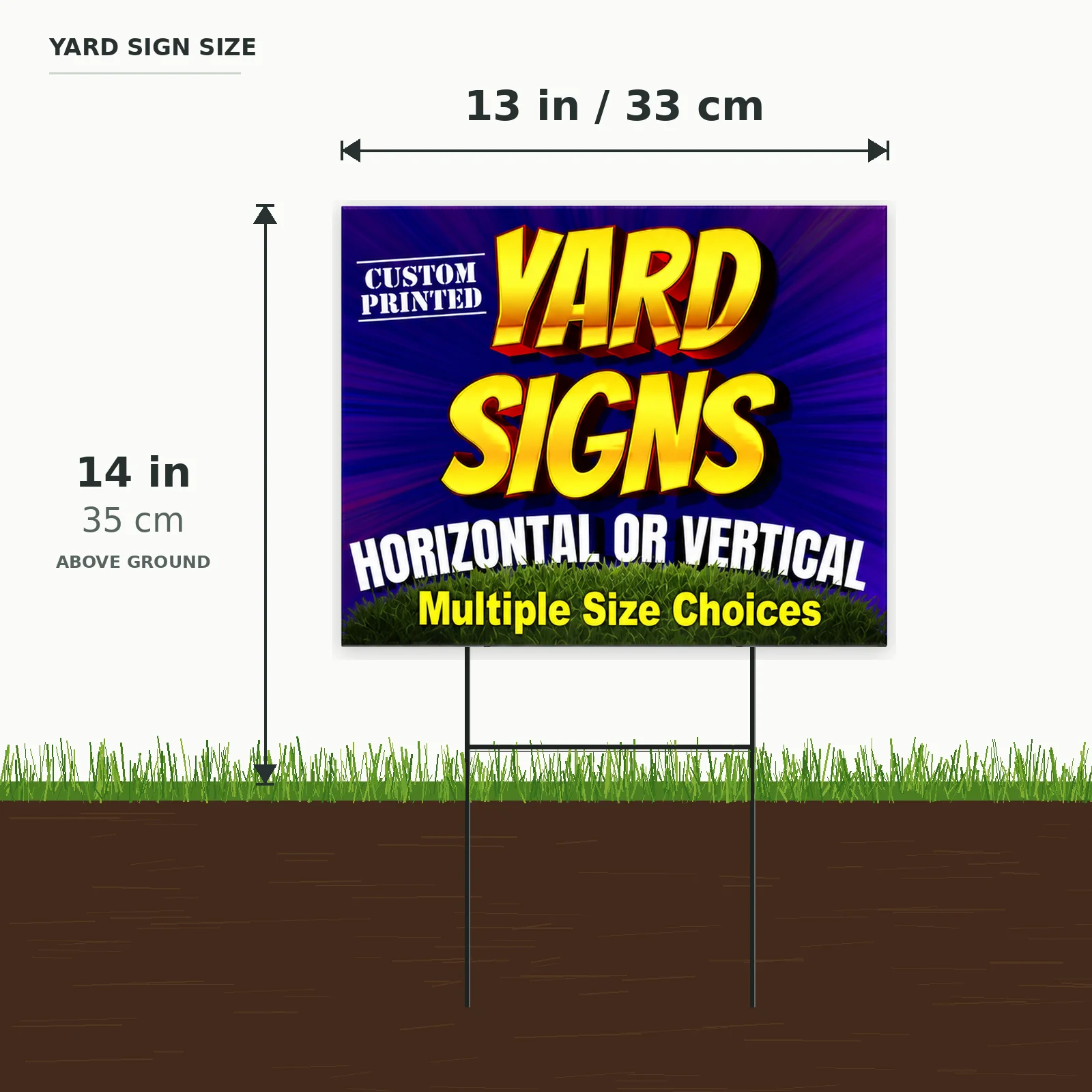 Custom Yard Sign Metal Stakes Full Color Double Sided Personalized Lawn Sign Horizontal Vertical Outdoor Garden Advertising Sign