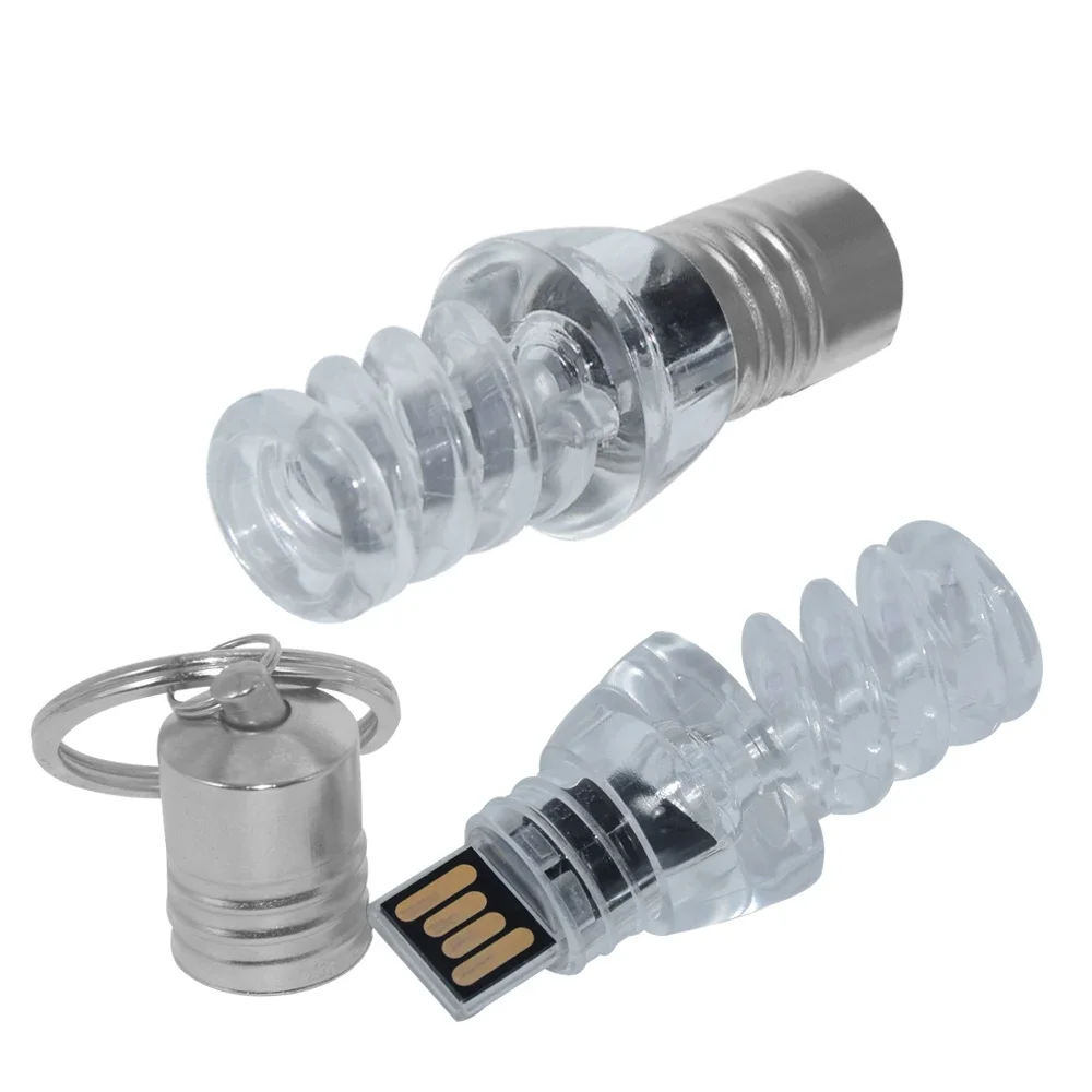 Unidad flash USB, pendrive de 128GB, 64GB, 32GB, 16GB, 4GB, luz LED azul, dispositivo de memoria flash, regalos de fotografía