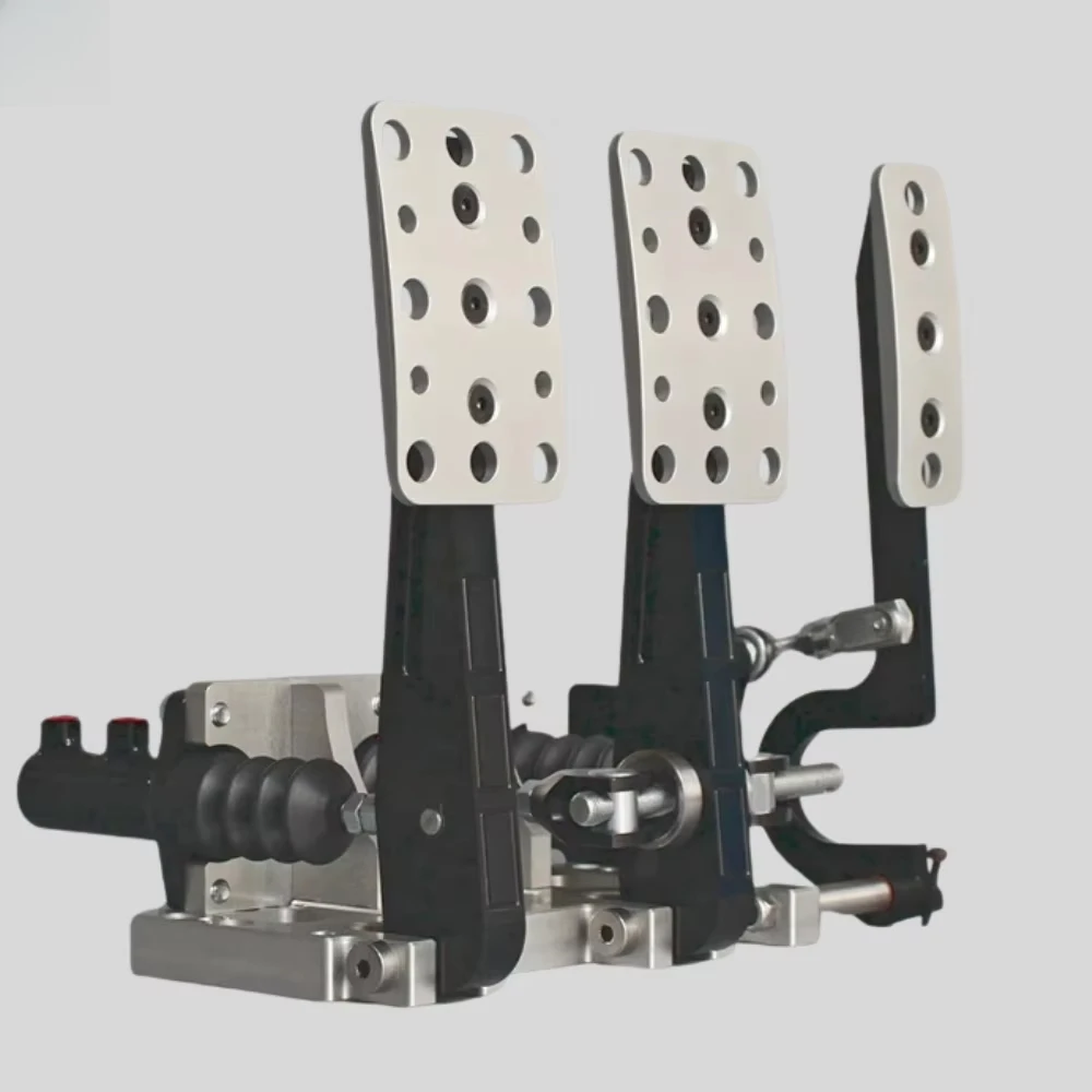 

Новый комплект педалей для гоночных автомобилей с ЧПУ из серебристого алюминия, напольный, 3-педальный, с регулировкой разбалансировки тормозов, для трековых гоночных автомобилей