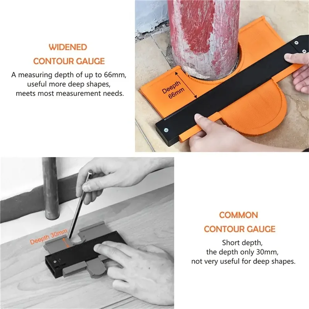 Contour Gauge Profile Tool 5Inch/10Inch Adjustable Lock Precisely Copy Irregular Shape Duplicator For Corners Wood Templates