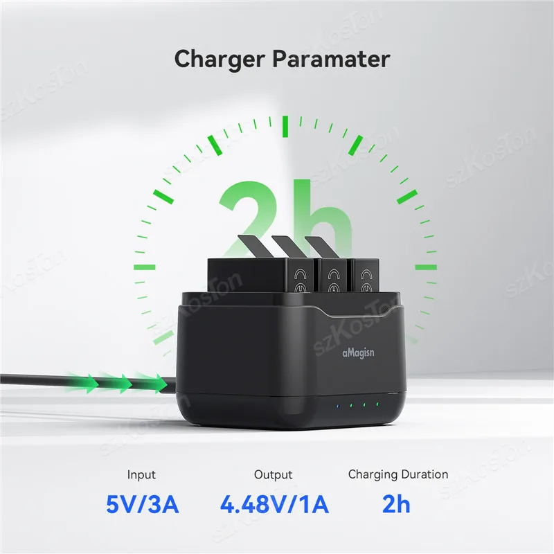 GoPro Hero 13用充電ボックス,バッテリー充電器ハブ,スタンド,カメラアクセサリー,3スロット