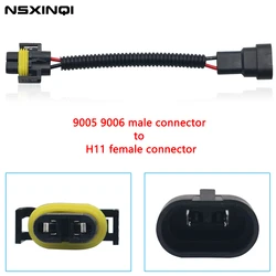 NSXINQI 1piece 9005 HB3 9006 HB4 Male Connector to H11 Female Connectors Conversion Adaptor Wiring Harness Headlight Fog Light