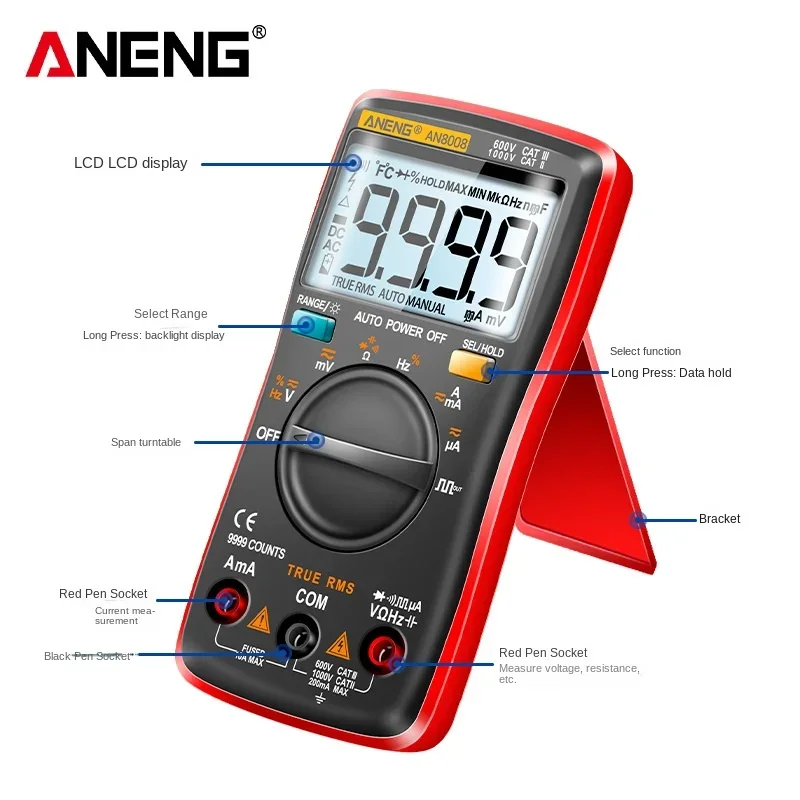 ANENG AN8008 Convenient High-precision Digital Display Multimeter Automatic Range Digital Multimeter Electrical Instrument