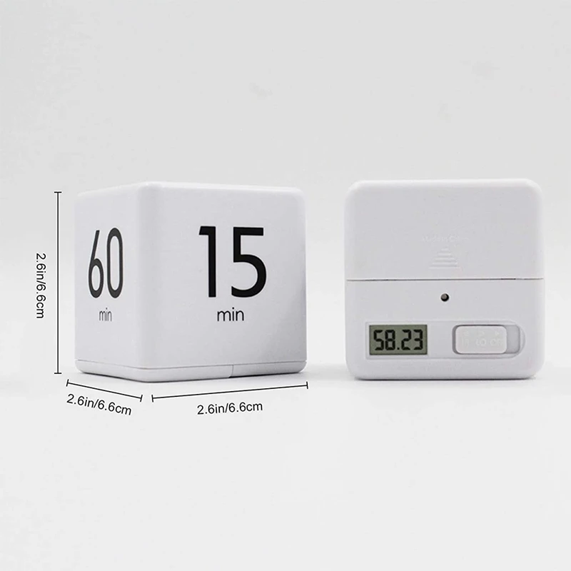 Square Timer,Kitchen Timer,15-20-30-60 Minutes,Sensor Flip Timer For Exercise Time Management&Countdown Settings