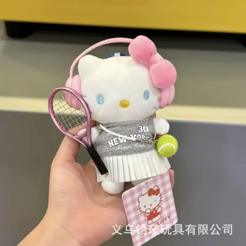2025 Sanrio Cartoon Hello Kitty Plüschpuppe Schlüsselanhänger Anhänger Tagesrucksack Kawaii Modeaccessoires Kinder Festival Geschenk