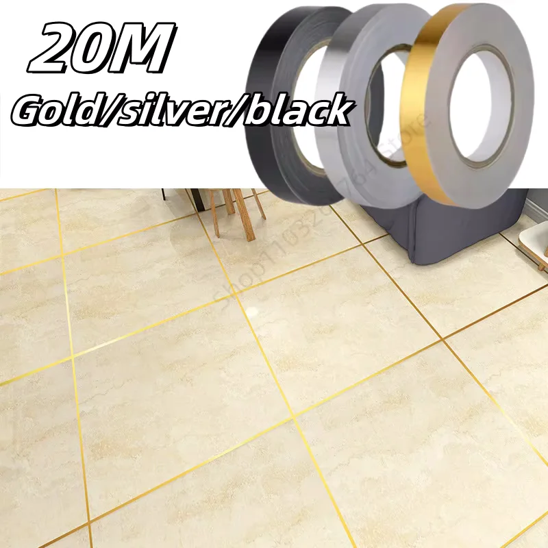 20M Self-Adhesive Tile Sticker Tape Floor Waterproof Mildewproo Wall Gap Sealing Strip Home Decoration Tile Beauty Seam Sticker