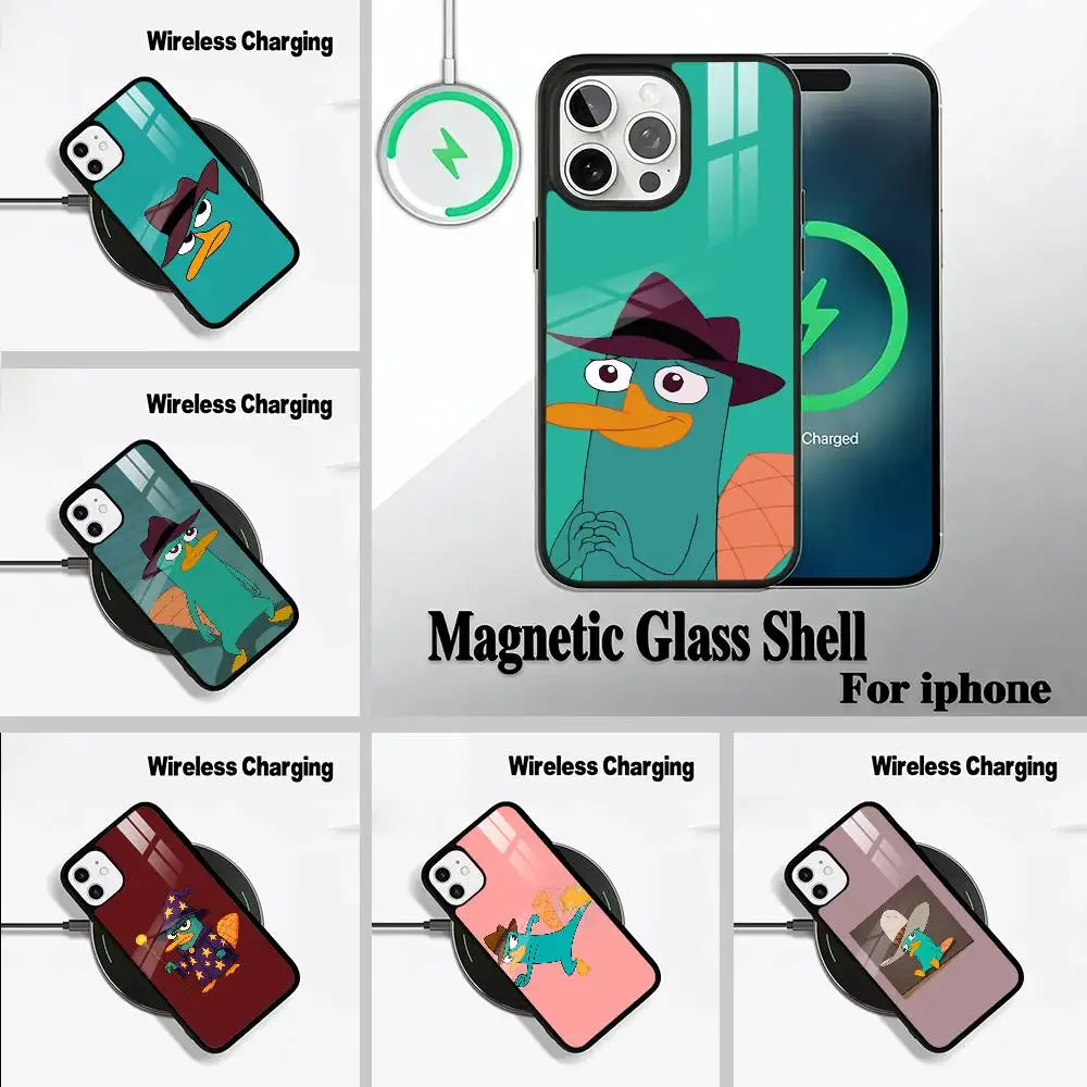 

P-Perry The P-Platypus For IPhone17 16 15 14 13 12 11 Plus Pro Max Plus Wireless Charger Phone Case