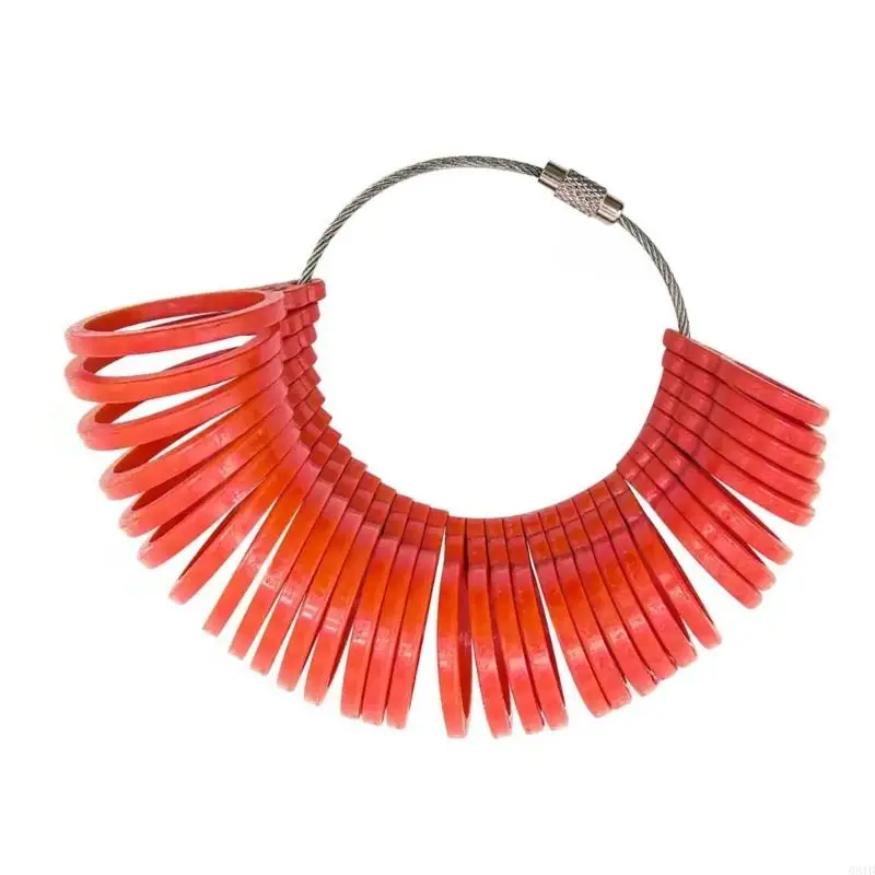 精密リング測定ツール ジュエリーサイジング用 5鮮やかなカラー コンパクトプラスチックテクスチャフィンガーゲージ レトロアクセサリー