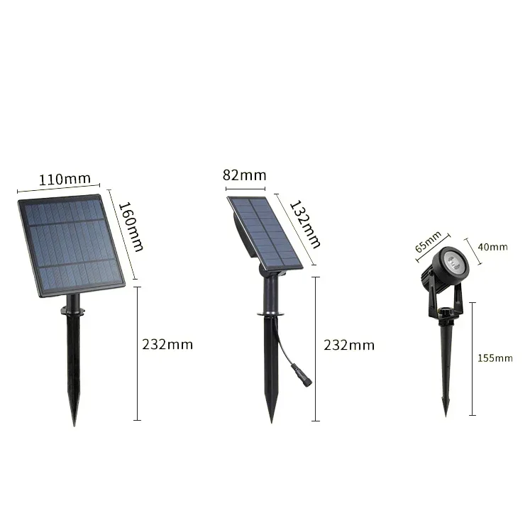 Lampe LED Solaire Imperméable Conforme à la Norme IP65, Luminaire d'Extérieur, Idéal pour un Jardin ou une Pelouse, 3000/6000K/RGB, Nouveau Modèle