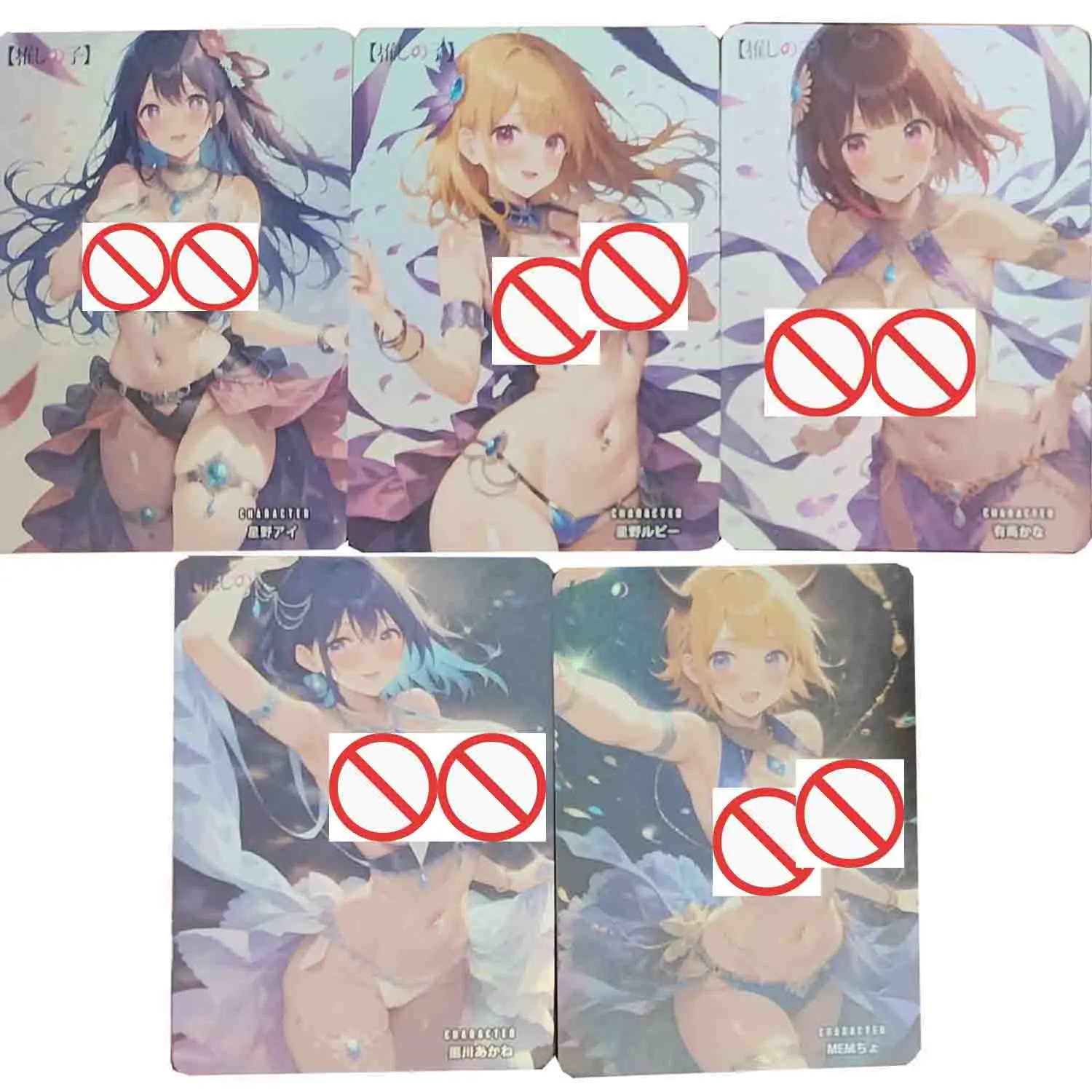 

5 шт./компл. Diy Goddess Story Oshi No Ko Hoshino Ai Коллекционная карта Преломление цвета Flash Hoshino Rubi Аниме карты Подарочные игрушки