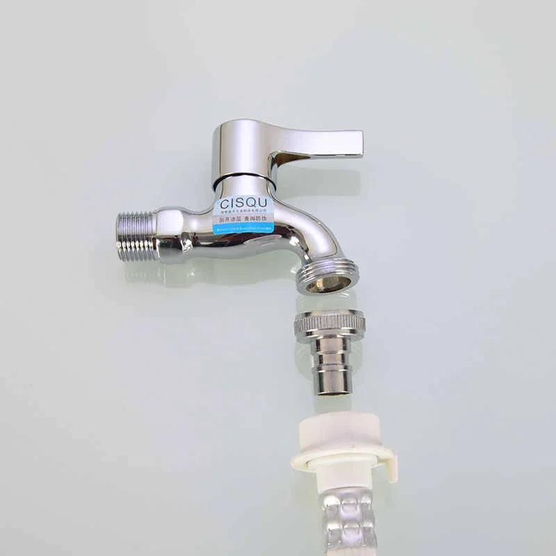 1/2in 3/4in Thread Washing Machine Faucet Spout Adapter Water Inlet Nipple Interface Car Wash Connector Basin Vegetable Basin