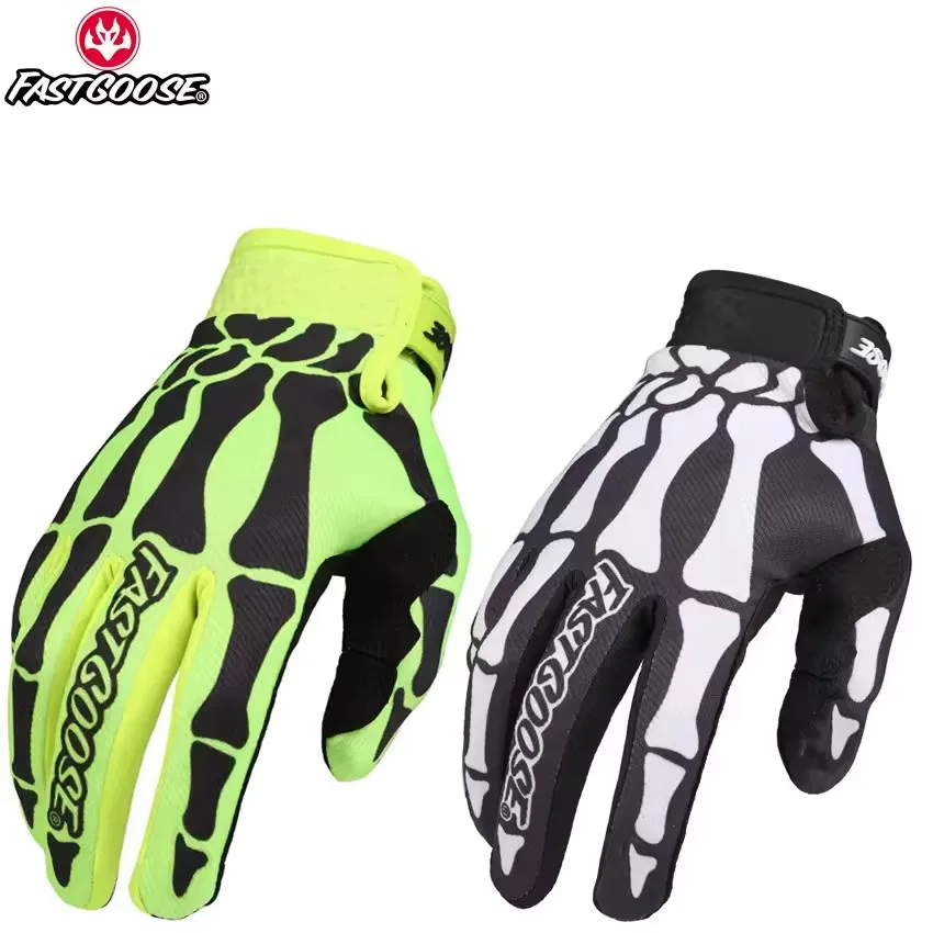 

FASTGOOSE Skeleton Gloves Motorcycle Motocross Off Road MX BMX MTB ATV Guantes Moto Bicycle Touch Screen Cycling Gloves X