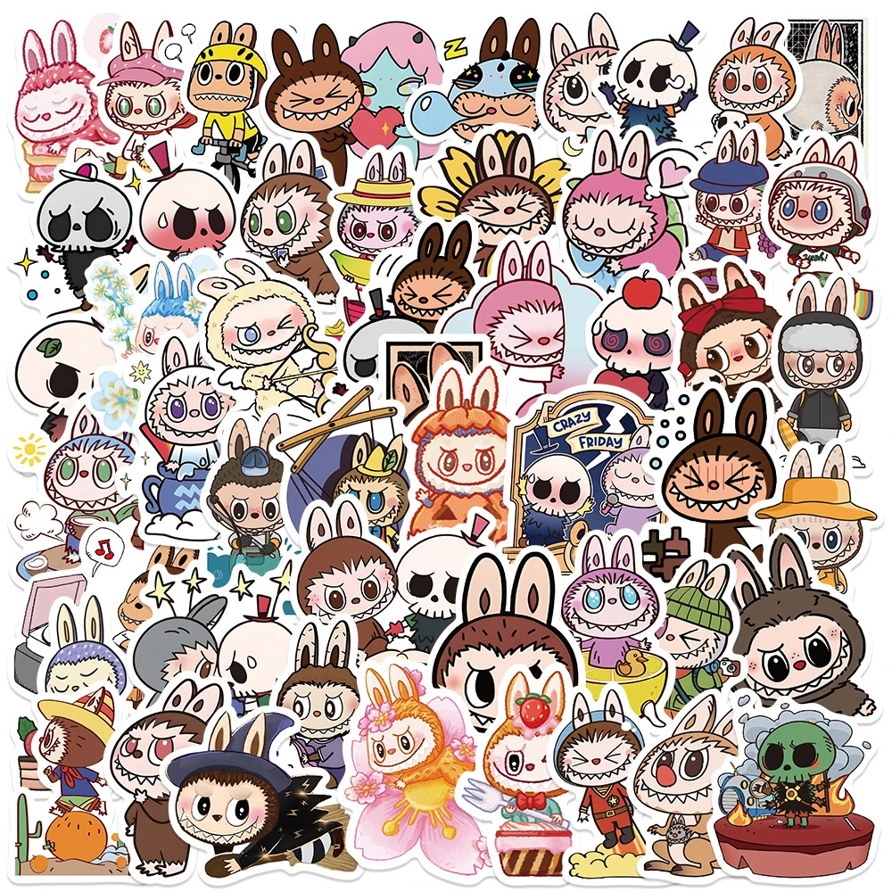 10/30/50pcs Cute LABUBU Doll Cartoon Stickers Decals Graffiti Laptop Luggage Skateboard Scrapbook Kids Anime Sticker Toys