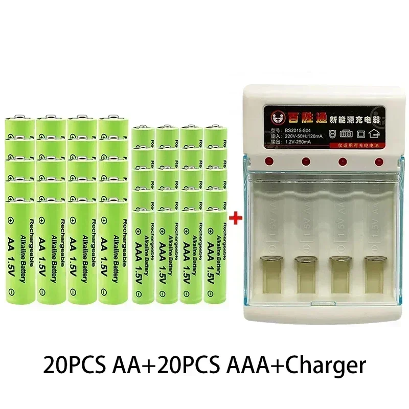 Batteria ricaricabile da 1,5 V più venduta 2024 AA9800mah AAA8800mah, con caricabatterie, per torce a LED o dispositivi elettronici